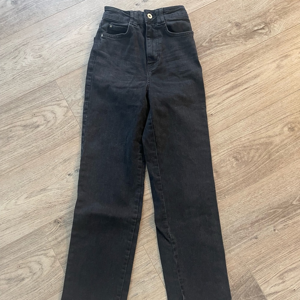ZARA BLACK WIDE LEG JEANS